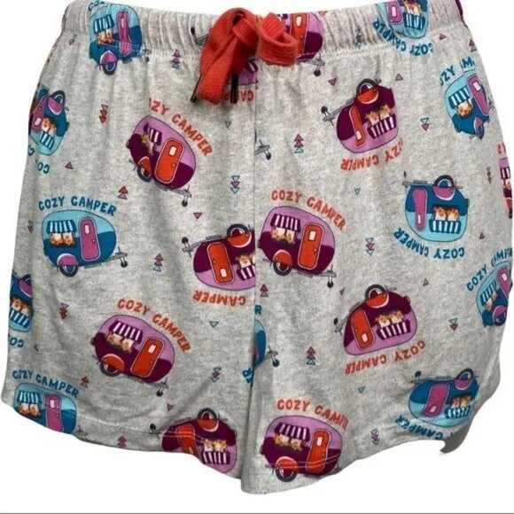 SECRET TREASURES GRAY COZY CAMPER ELASTIC WAIST LOUNGE/PAJAMA SHORTS MEDIUM 8-10 - Picture 1 of 4